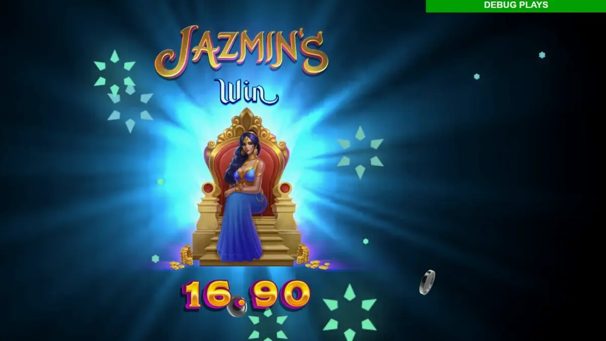 Jazmin’s Wild Ways Smash Pots slot game screen with golden Arabian palace theme